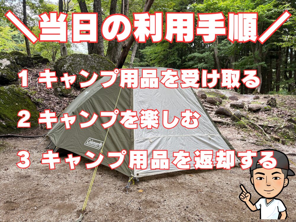 レンタルキャンプの手順