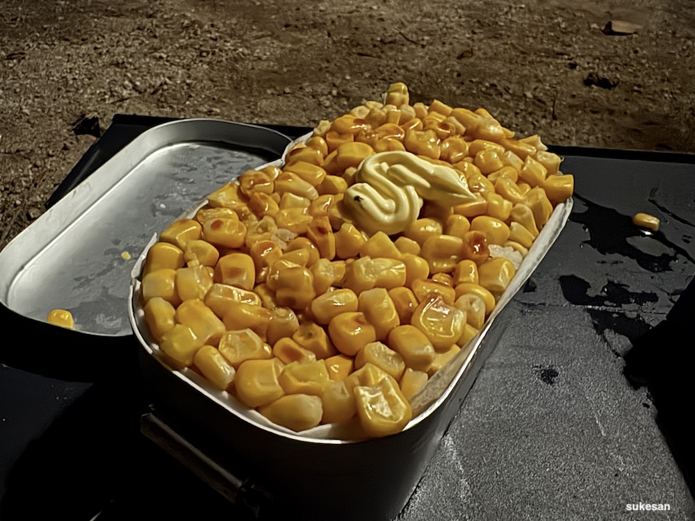 バターコーンのキャンプ飯