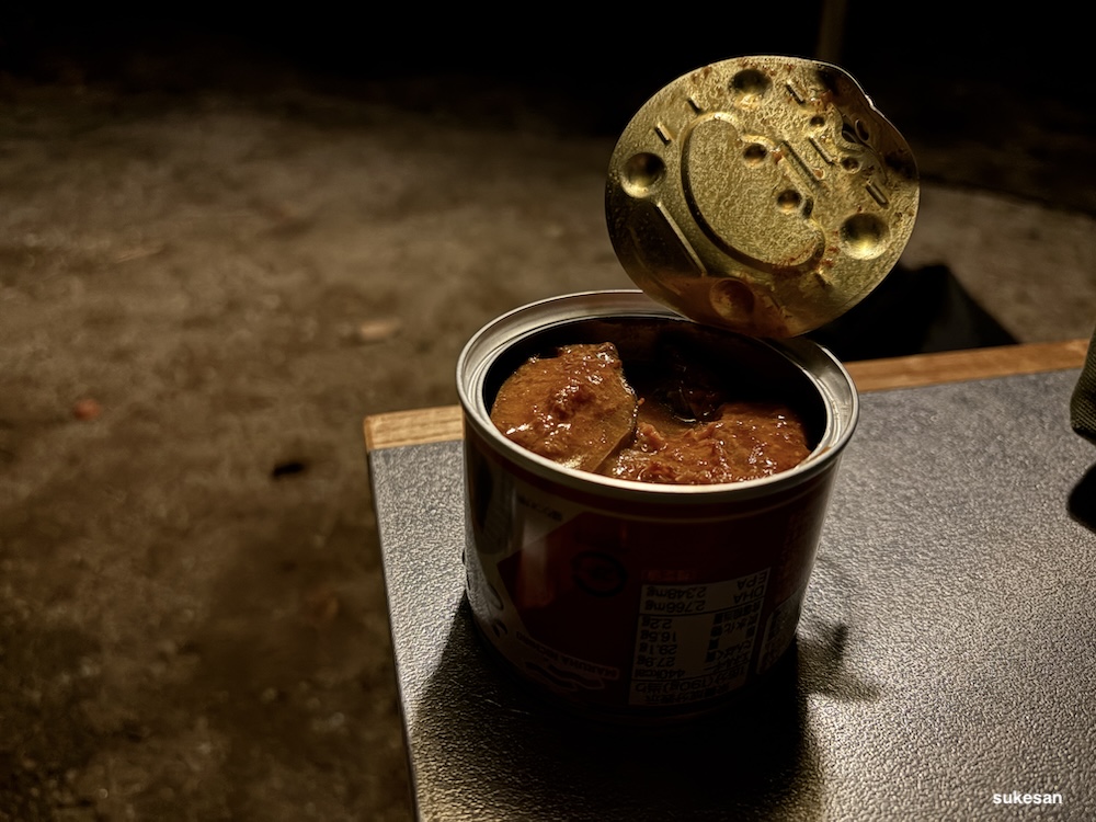 キャンプで開けた缶詰料理
